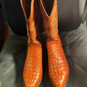Sedona West Men Horn Back Alligator Leather Cowboy Boots